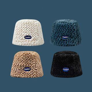 Appliqued Fluffy Bucket Hat