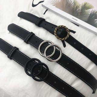 Buckled Faux-leather Belt