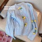 Cherry Pom Pom Cable Knit Sweater