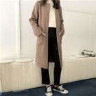 Plain Lapel Woolen Long-sleeve Jacket