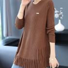 Long-sleeve Medium Long Fringe Sweater