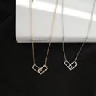 Rhinestone 925 Sterling Silver Rectangle Pendant Necklace