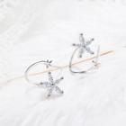Rhinestone Flower Earring 1 Pair - As Shown In Figure - One Size