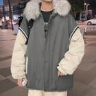 Rainbow Print Zip-up Parka