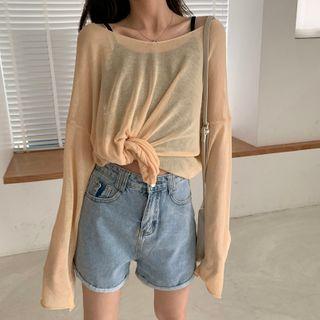 Long Sleeve See-through Knit Top