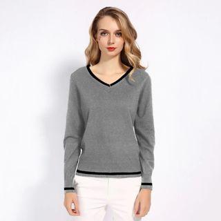 V Neck Colour-block Sweater