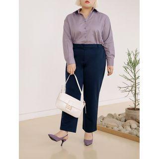 Plain Longline Cotton Shirt