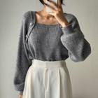 Square-neck Plain Sweater