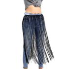Tassel Hip Scarf Skirt 0398 - Black - One Size