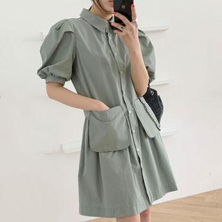 Puff Short-sleeve Shirt Dress
