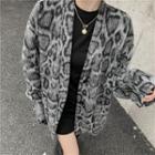 Faux Fur Oversized Blazer As Shown In Figure - One Size