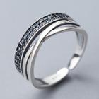 925 Sterling Silver Layered Open Ring Open Ring - S925 Sterling Silver - One Size