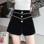 Faux Pearl Accent Shorts