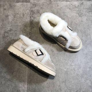 Buckled Ankle Short Snow Boots