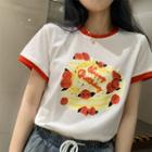 Cake Print Short-sleeve Ringer T-shirt