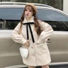Ribbon Bow Buttoned Coat