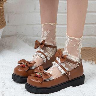 Ankle Strap Bow Platform Shoes