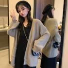 Plain Cardigan / Midi Knit Dress