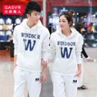 Couple Matching Set: Lettering Hoodie + Sweatpants