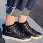 Cat Print High Top Lace-up Sneakers