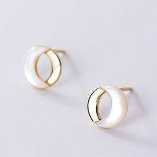 Two-tone Circle Stud Earring