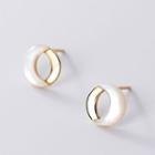 Two-tone Circle Stud Earring