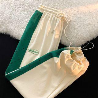 Logo Two-tone Loose Fit Sweatpants