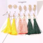 6 Pair Set: Alloy / Tassel Earring (assorted Designs) 01 - 11705 - Set - Gold - One Size