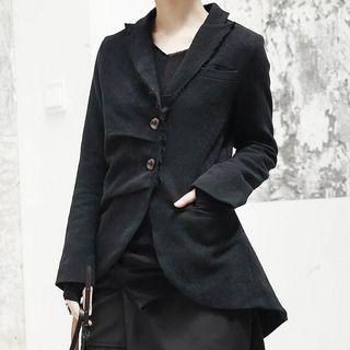 Asymmetric Crinkled Blazer