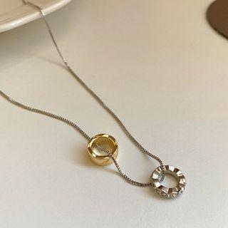 Rhinestone Necklace 1 Pc - Silver - One Size
