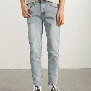 Letter Tag Slim Fit Jeans
