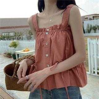 Sleeveless Drawstring Blouse