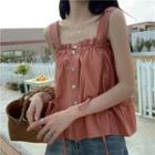 Sleeveless Drawstring Blouse