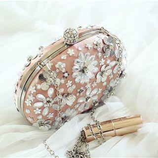 Embellished Floral Clutch