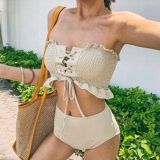 Strapless Lace-up Bikini