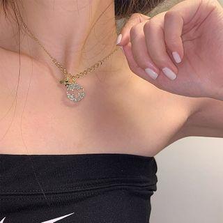 Rhinestone Bee Pendant Necklace 1 Pc - Necklace - Bee - One Size