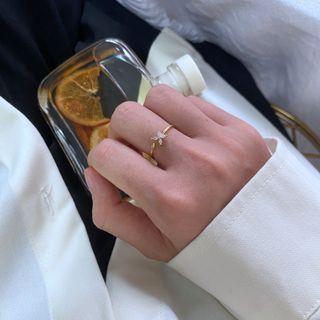 Butterfly Open Ring 1pc - Gold - One Size