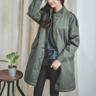 Epaulet Snap-button Cotton Parka