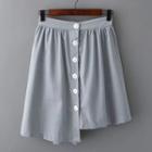 Buttoned Asymmetrical A-line Skirt