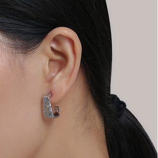 Sterling Silver Alloy Square Earring