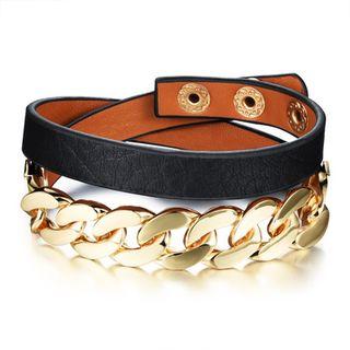 Genuine-leather Chain Bracelet