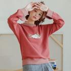 Print Slit-sleeve Pullover