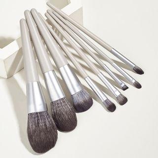 Set Of 8: Makeup Brush Set Of 8 - Gg061502 - Gray - One Size