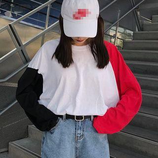 Color Panel Long-sleeve T-shirt