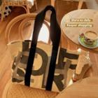 Lettering Tote Bag Gray Lettering - White - One Size