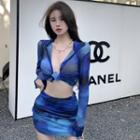 Long-sleeve Tie Dye Top / Skirt