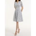 Notch-neck Floral-print Lace Dress