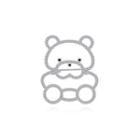 Simple And Cute Hollow Bear Brooch With Cubic Zirconia Silver - One Size