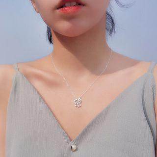 Sterling Silver Longeval Lock Pendent Necklace