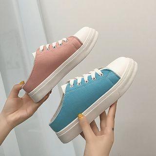 Color Block Lace Up Mule Sneakers